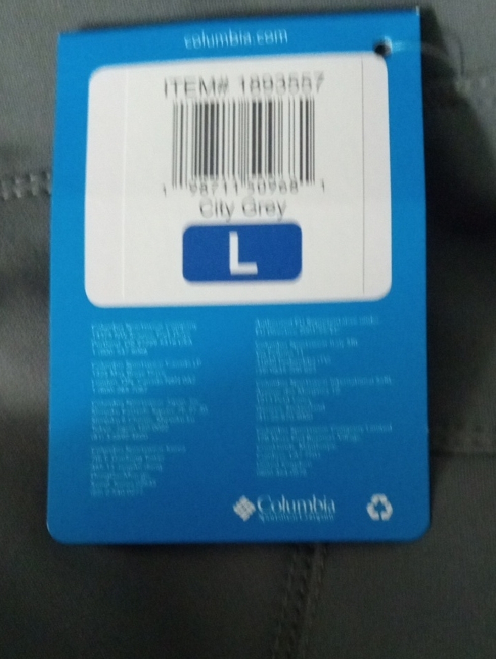 New Columbia Fleece Lined Active Fit Straight Leg Pants City Grey Size Large NWT - Picture 7 of 8